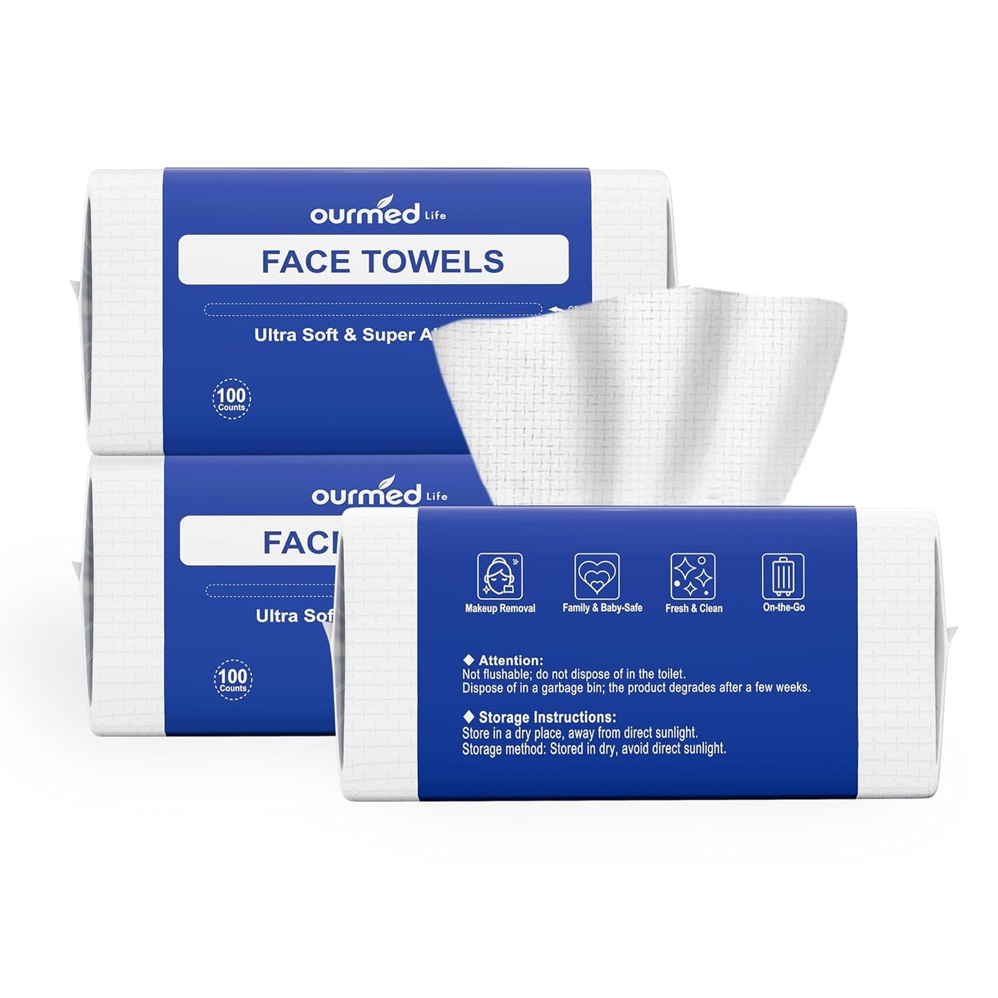 Ultra Soft Disposable Face Towels for Sensitive Skin Care