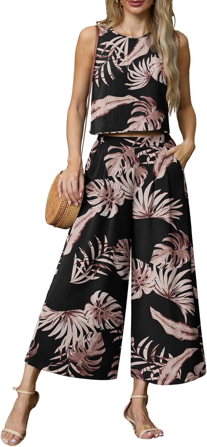 Lepunuo Womens Summer 2 Piece Outfits for Beach and Travel