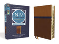 NIV Study Bible Personal Size Leathersoft Brown/Blue - Revised Edition