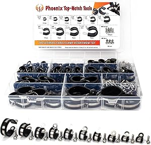 Premium 100 pcs Black Assortment Kit 304 Stainless Steel Clamps