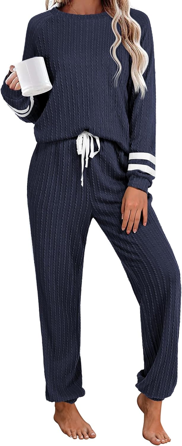 Ekouaer Lounge Sets for Women: Cozy Ribbed Knit Pajama Outfits