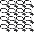 16 Pack Curtain Rings with Clips Black - Durable Window Clip Rings