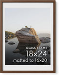 18x24 Picture Frame with Real Glass and Walnut Oak - Slim Oak Frame