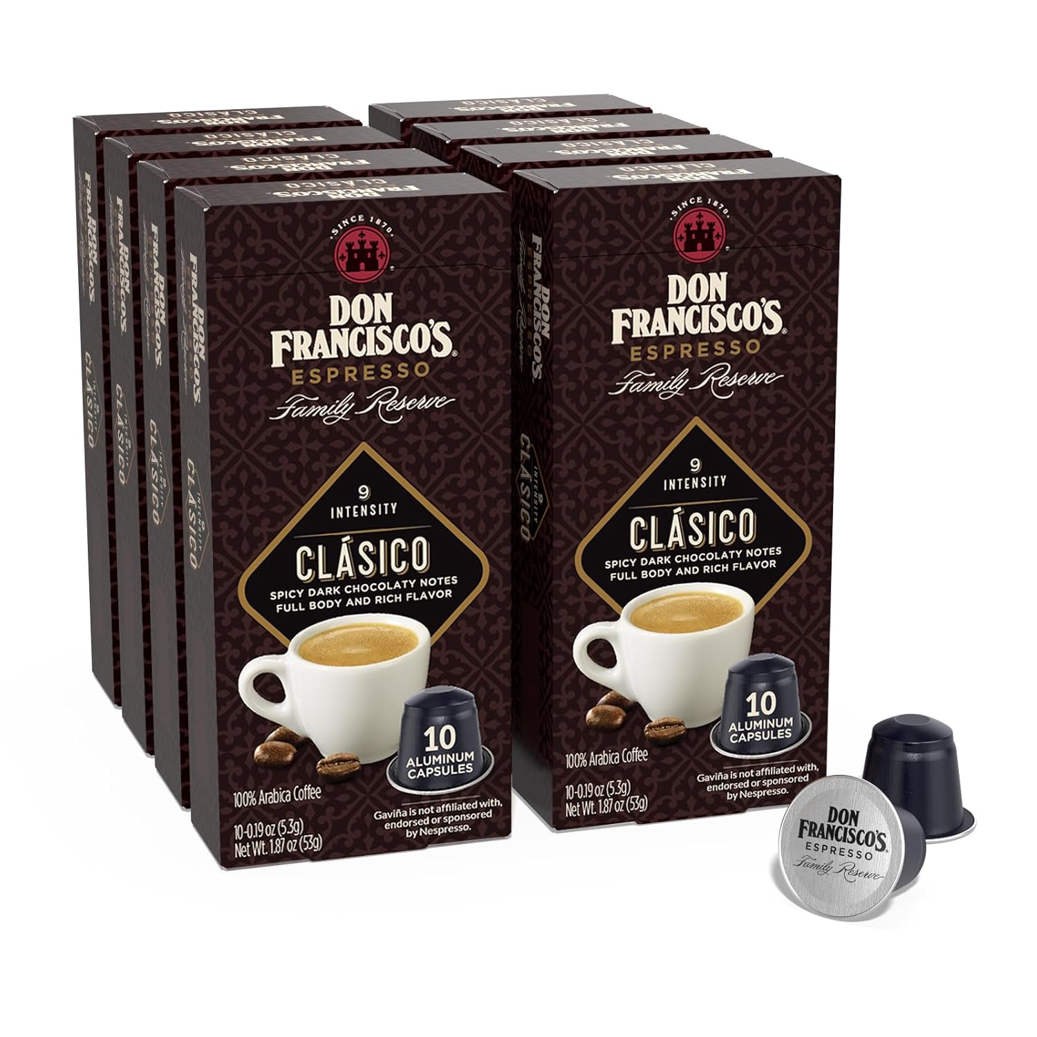 Don Francisco's Clasico Espresso Pods: Bold Cuban-Style Coffee