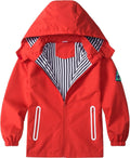 Lightweight Kids Rain Jacket with Detachable Hood - Packable