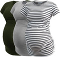 Modal Maternity Tunic T-Shirt for Women - Side Ruched Pregnancy Top