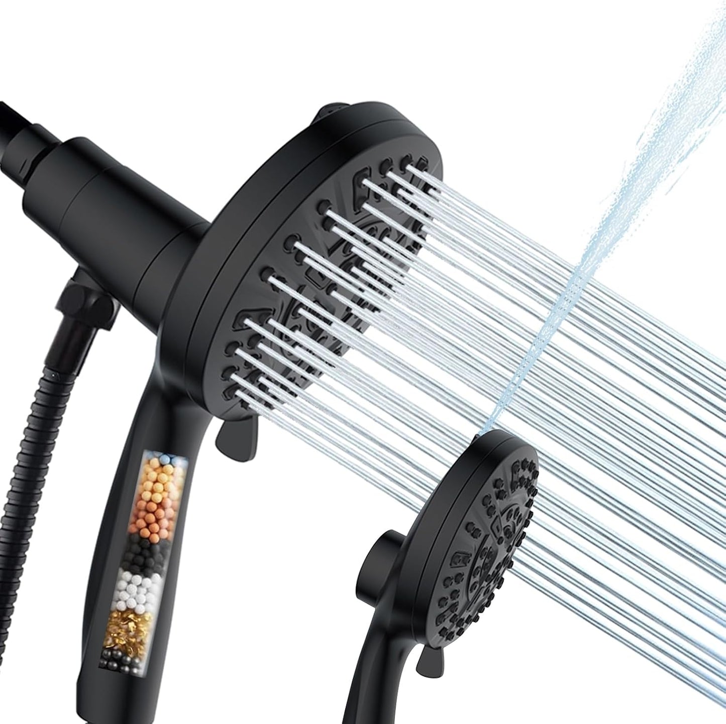 Filtered Shower Head with Handheld - 10 Spray Modes High Pressure