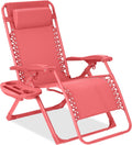 Adjustable Zero Gravity Chair Monochromatic Recliner - Coral
