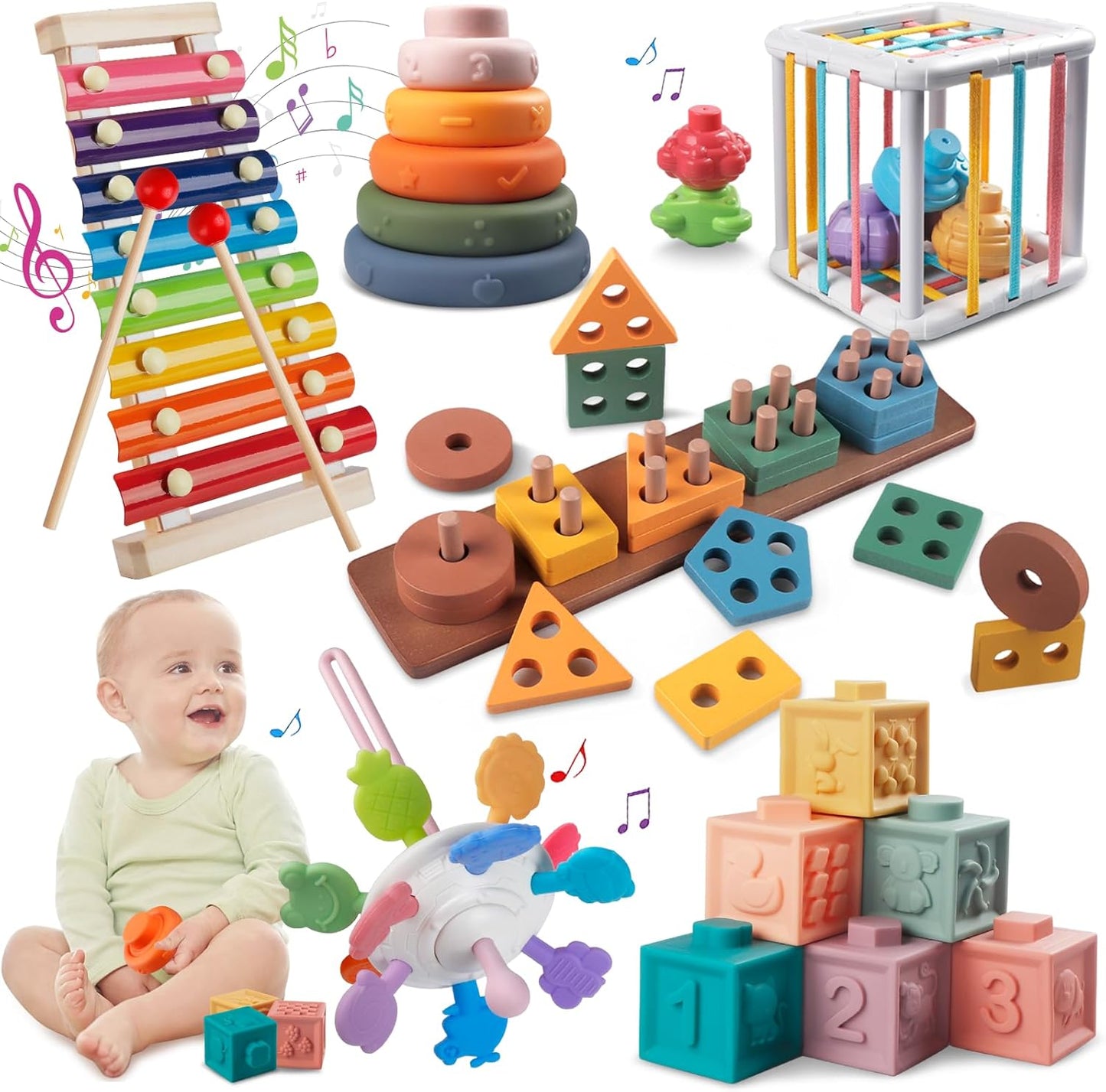 Montessori Baby Toy Sorting Stacking Learning Toys for Infants