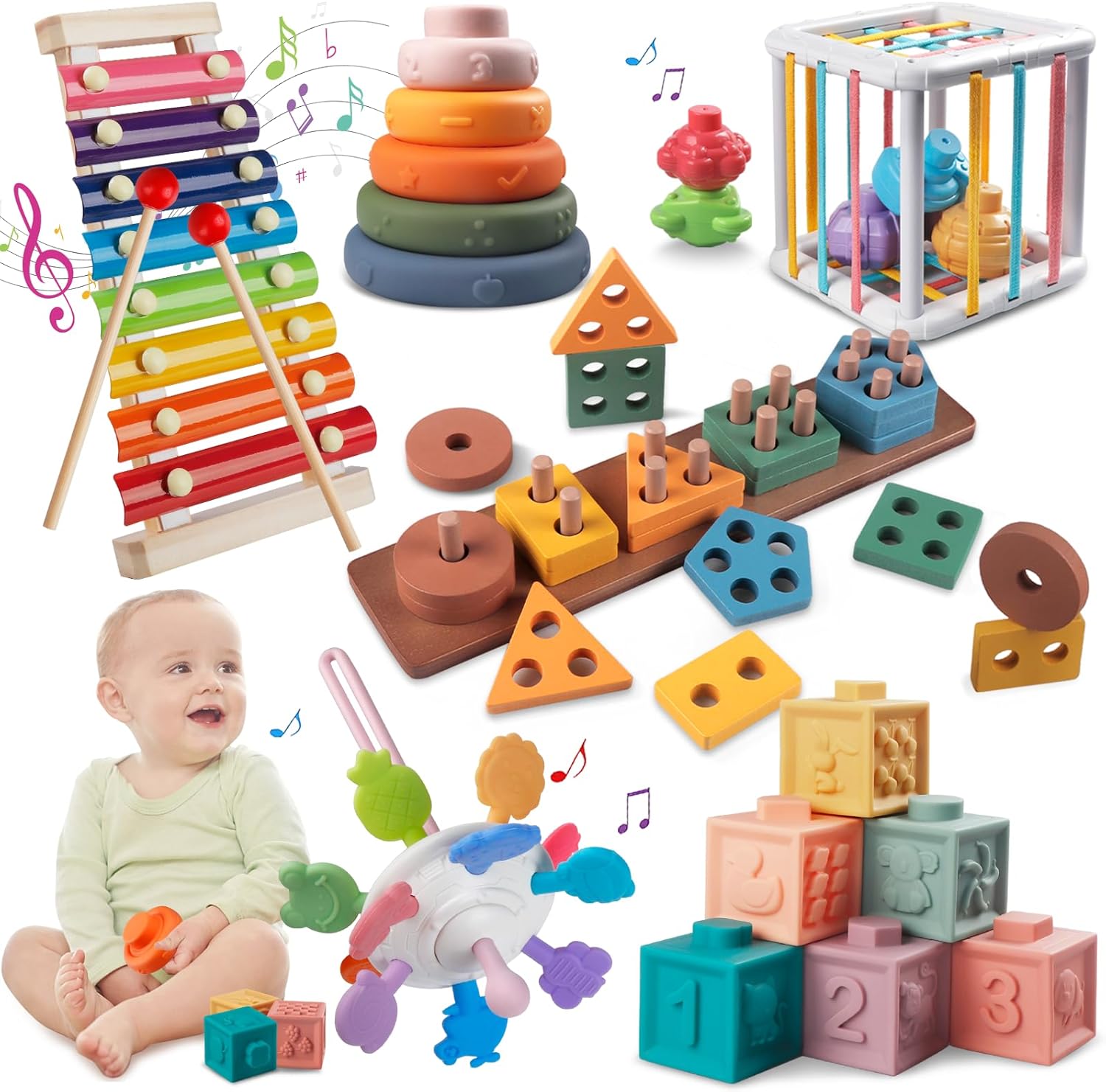 Montessori Baby Toy Sorting Stacking Learning Toys for Infants