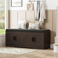 2-Tier Storage Bench with Padded Seat Cushion - Shoe Bench