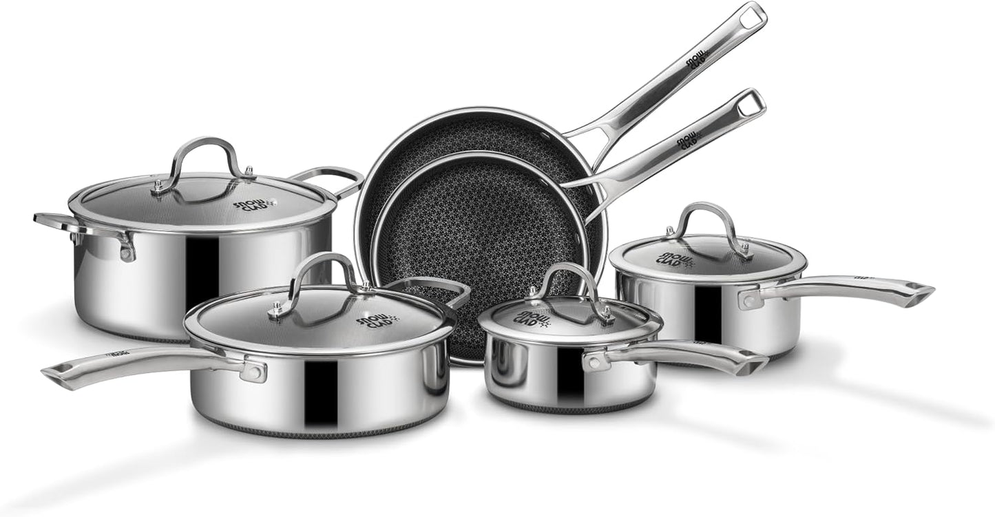 KLAPOLA 10-Pc Non Stick Hybrid Cookware Set
