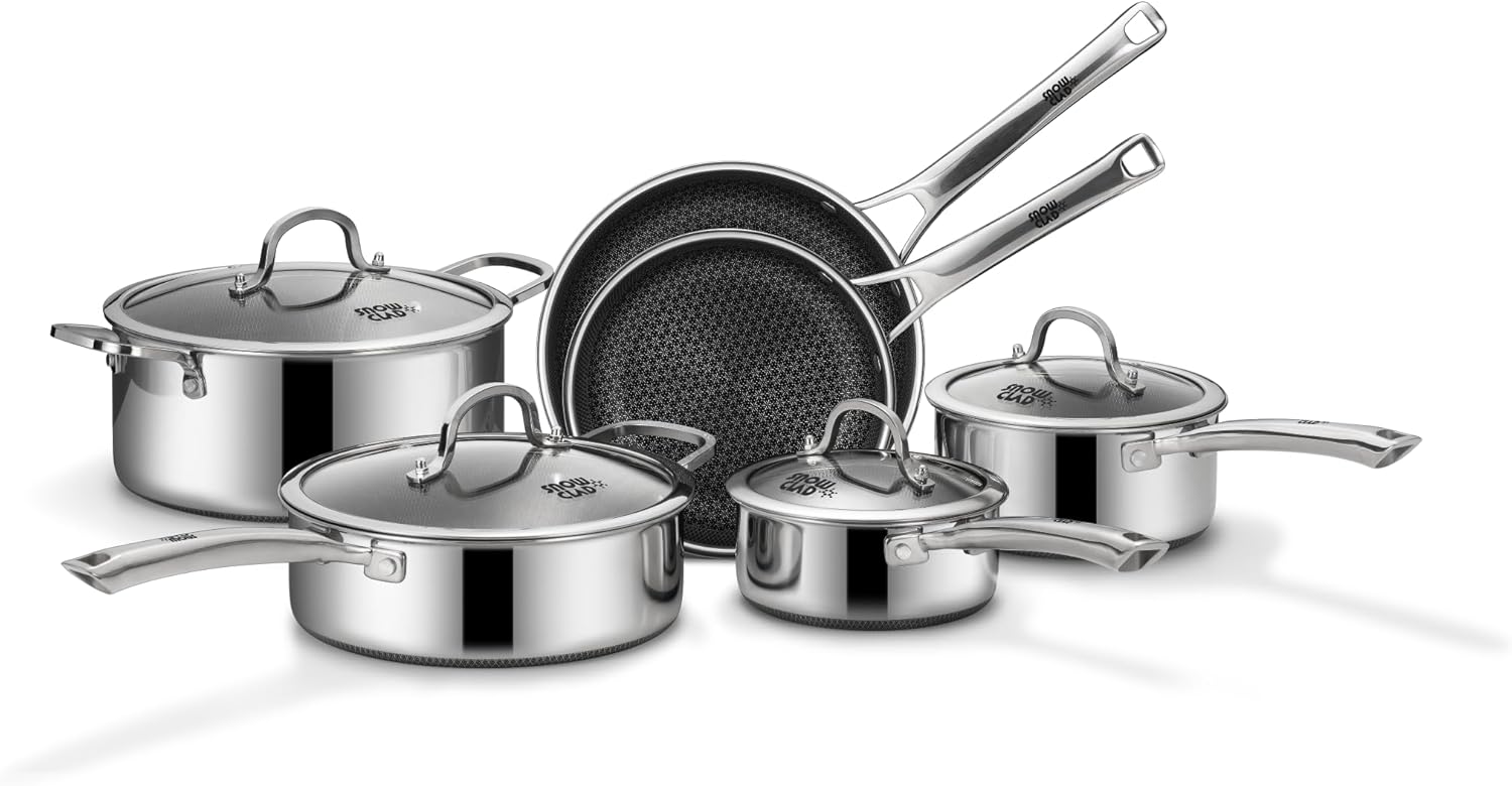 KLAPOLA 10-Pc Non Stick Hybrid Cookware Set