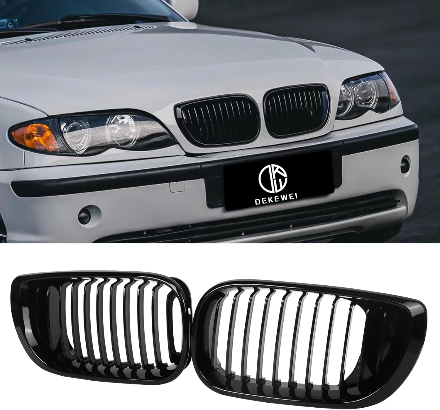 E46 Grille Upgrade for BMW 3 Series 2002-2005 Gloss Black