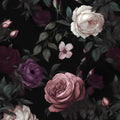 Dark Flower Wallpaper Peel and Stick Vintage Pink Rose Design