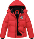 Kids Winter Coat Warm Fleece Thermal Padded Jacket - Detachable Hood