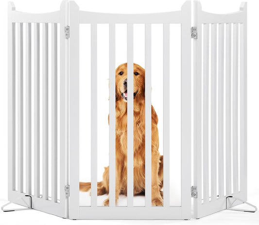 Yaheetech 3-Panel Dog Gate 36in Tall Freestanding Pet Barrier
