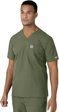 Carhartt Scrubs Force Modern Fit V-Neck Top for Men - Stretch Comfort