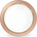 40 Pack Disposable Plastic Charger Plates in Ritz Blush & Gold - Elegant Party Essential!