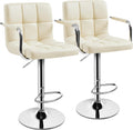 Yaheetech Bar Stools Set of 2 - Adjustable Swivel PU Leather Seats