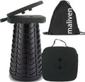 Collapsible Camping Stool with Cushion - Portable Telescopic Seat