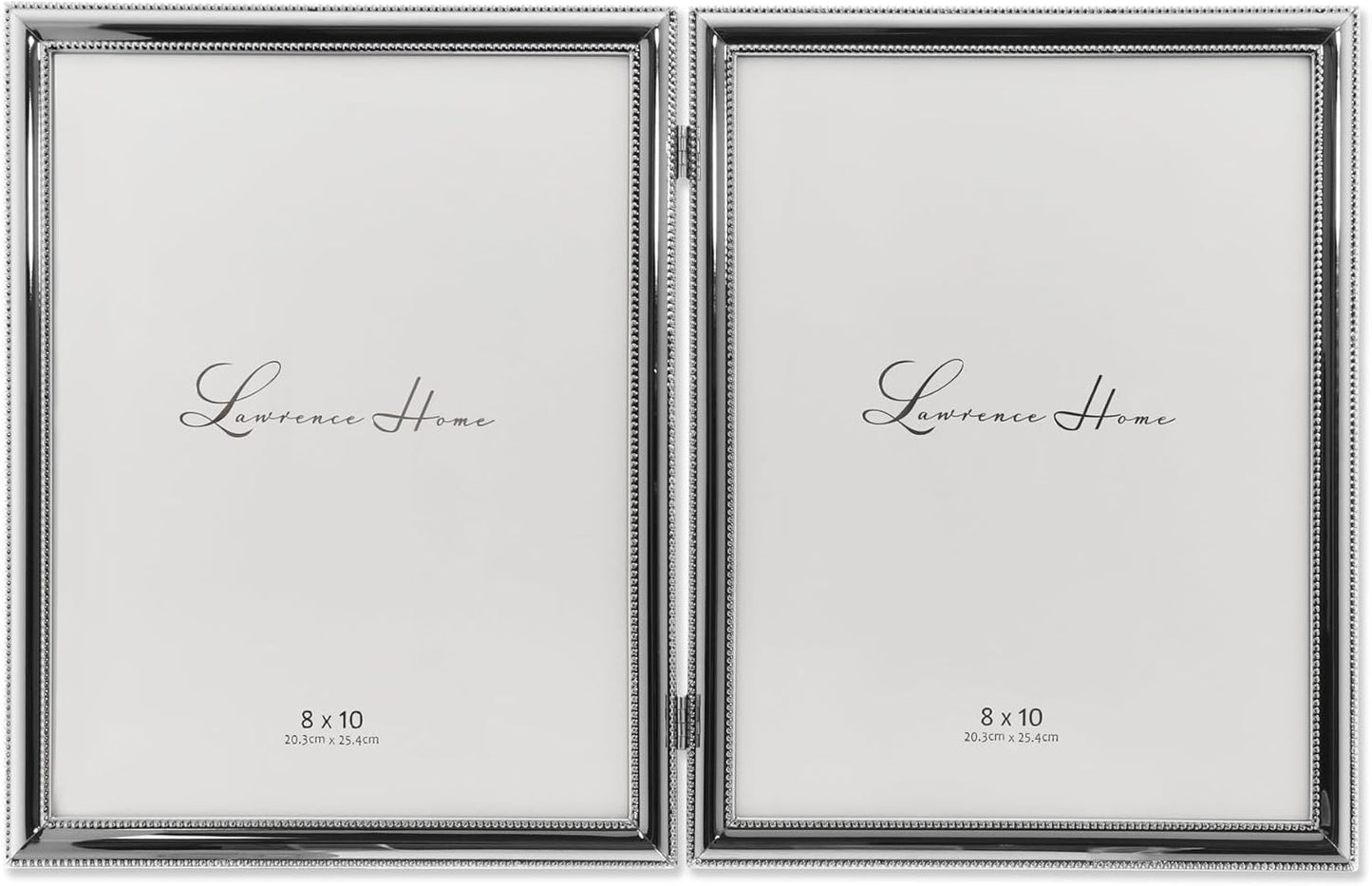 Elegant Silver Plated Double Bead Hinged Picture Frame 8x10