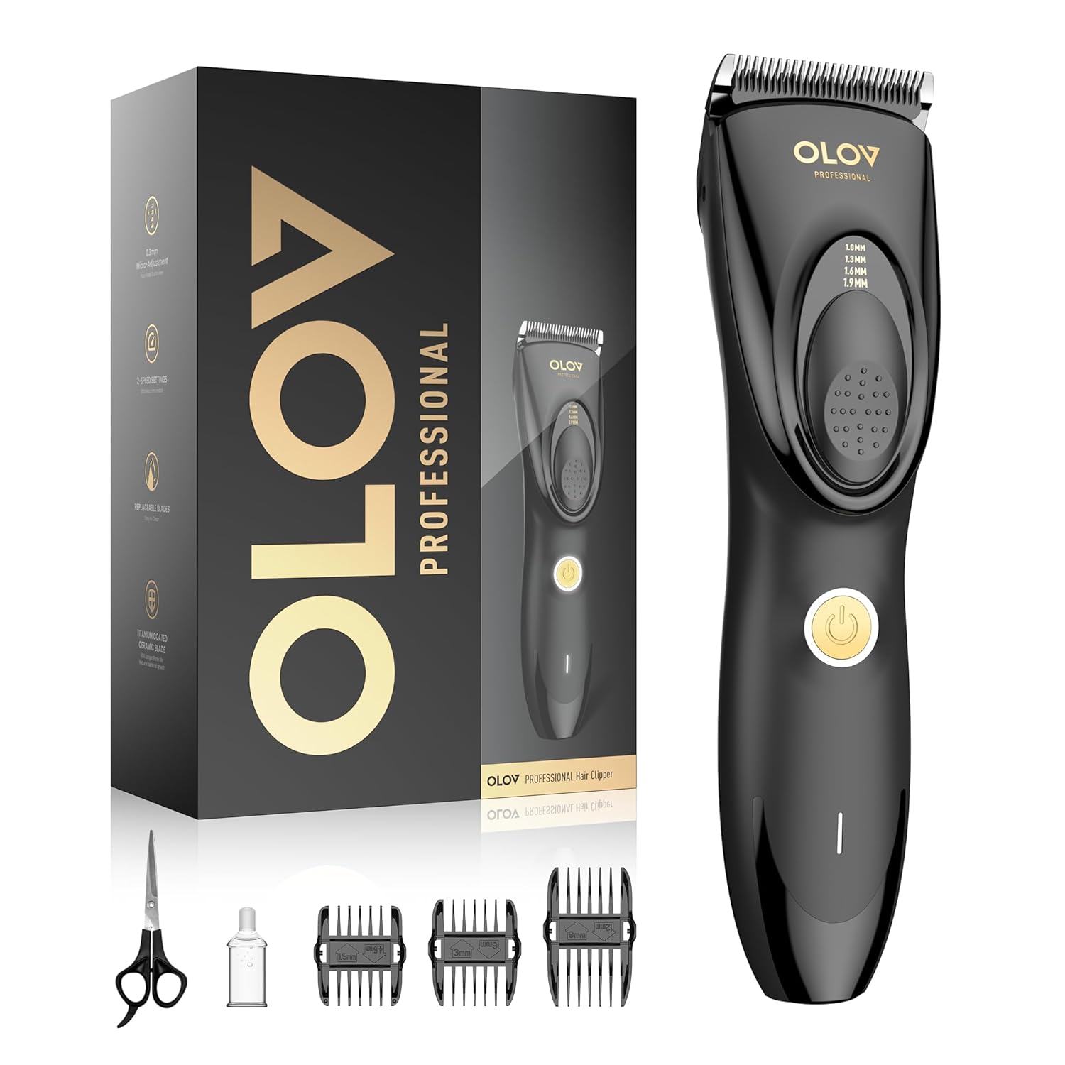 Hair Clippers for Men with Adjustable Length & 2-Speed Settings