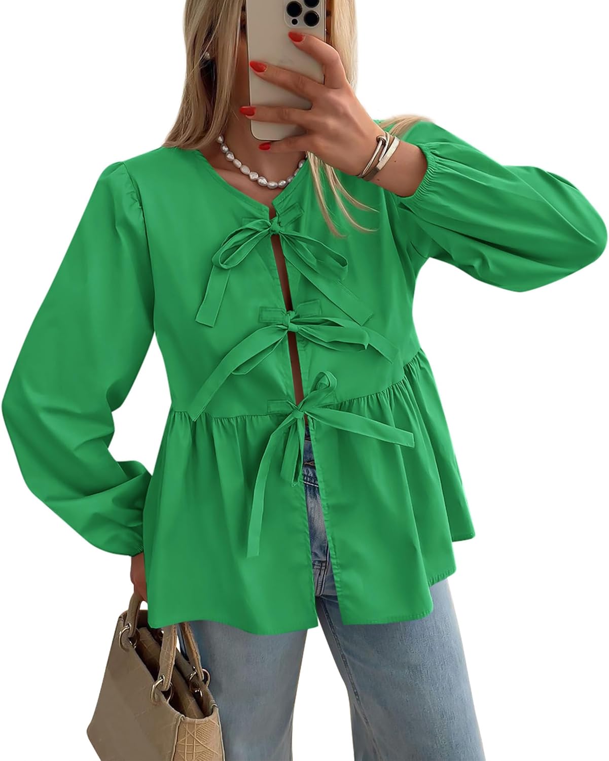 Trendy Cute Babydoll Peplum Blouse for Women by PRETTYGARDEN