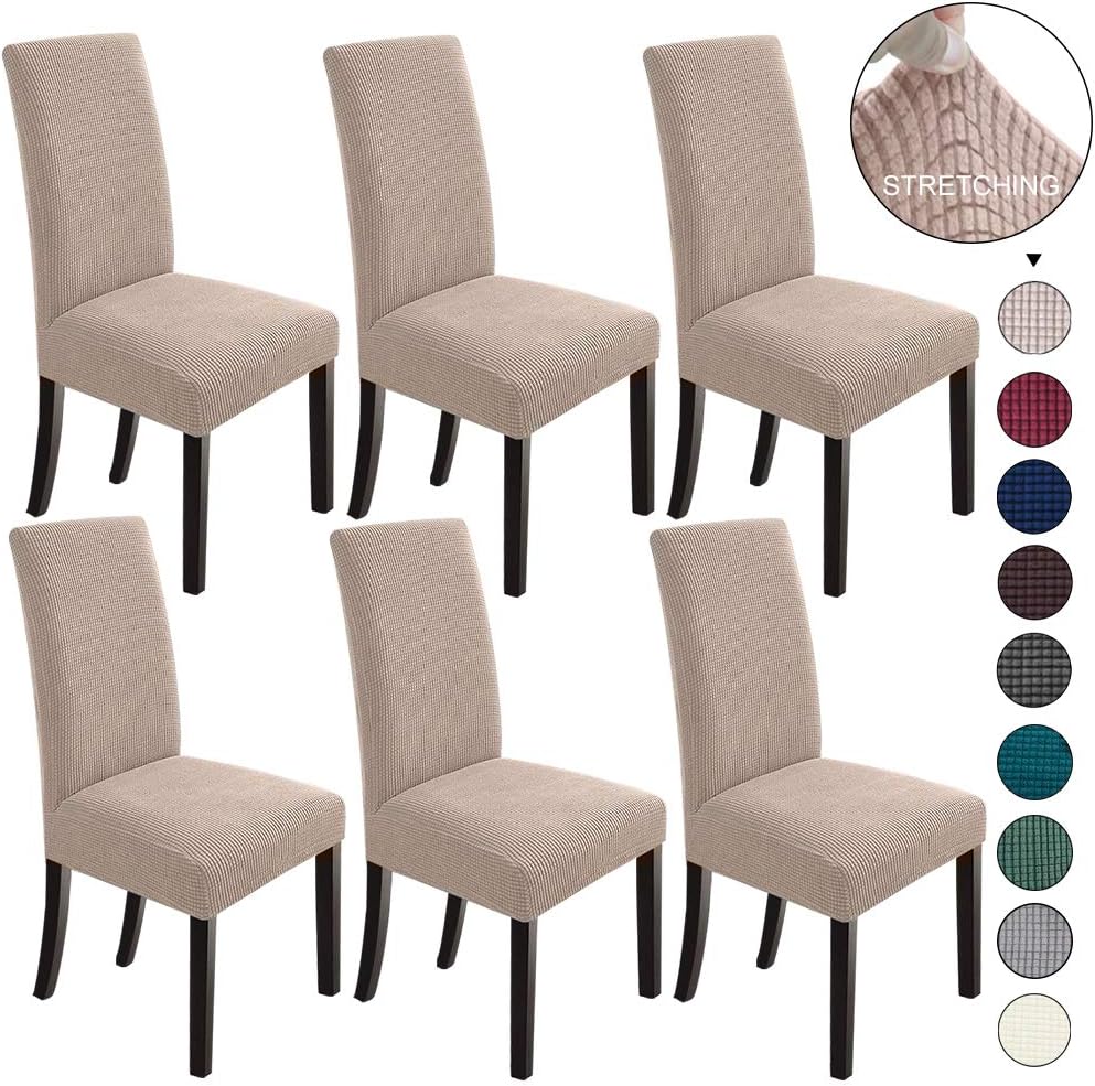 NORTHERN BROTHERS Dining Room Chair Covers Set of 6, Khaki