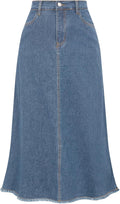 Belle Poque Vintage Denim Skirts for Women with Pockets