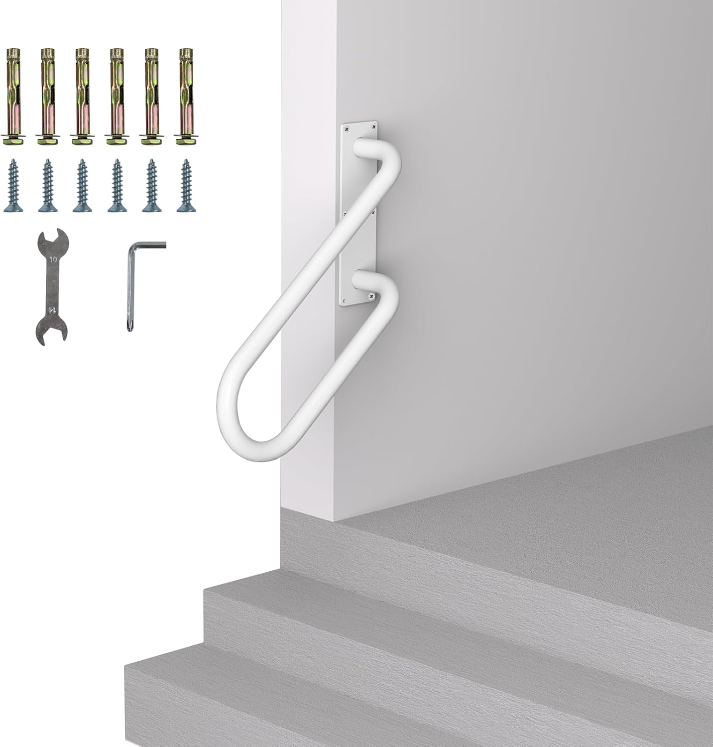 Jamb Mount Handrails for Outdoor Steps - Durable and Safe Railing