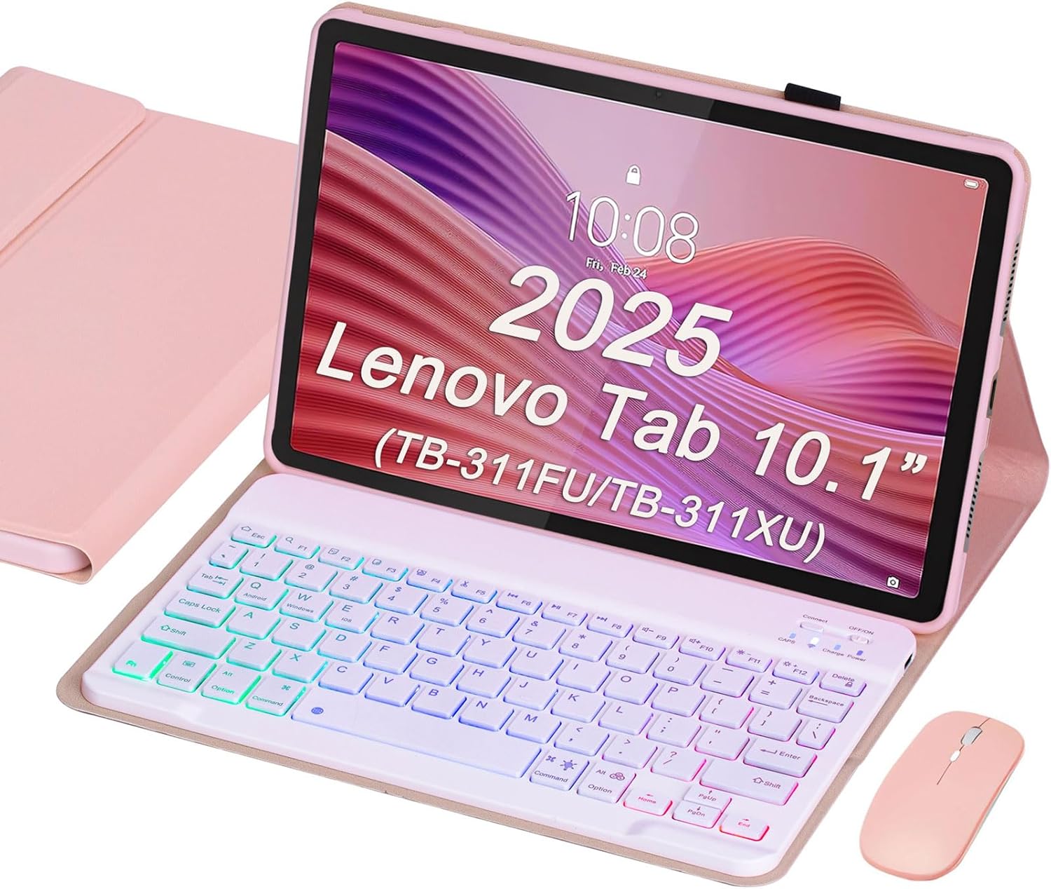 Keyboard Case for Lenovo Tab 10.1 2025 with RGB Backlit Keys