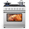 36 Inch Freestanding Dual Fuel Range Oven Stove - Spacious 6.0 cu ft