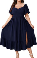 SCOMCHIC Plus Size Wedding Guest Maxi Dress - Flowy Sweetheart Fit on