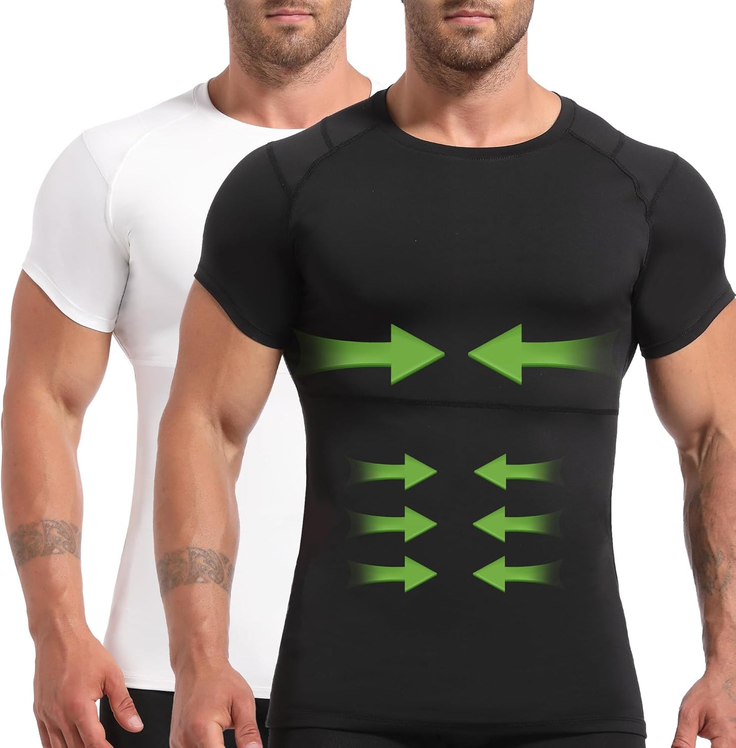 4D Mens Compression Shirt for Gynecomastia and Tummy Control