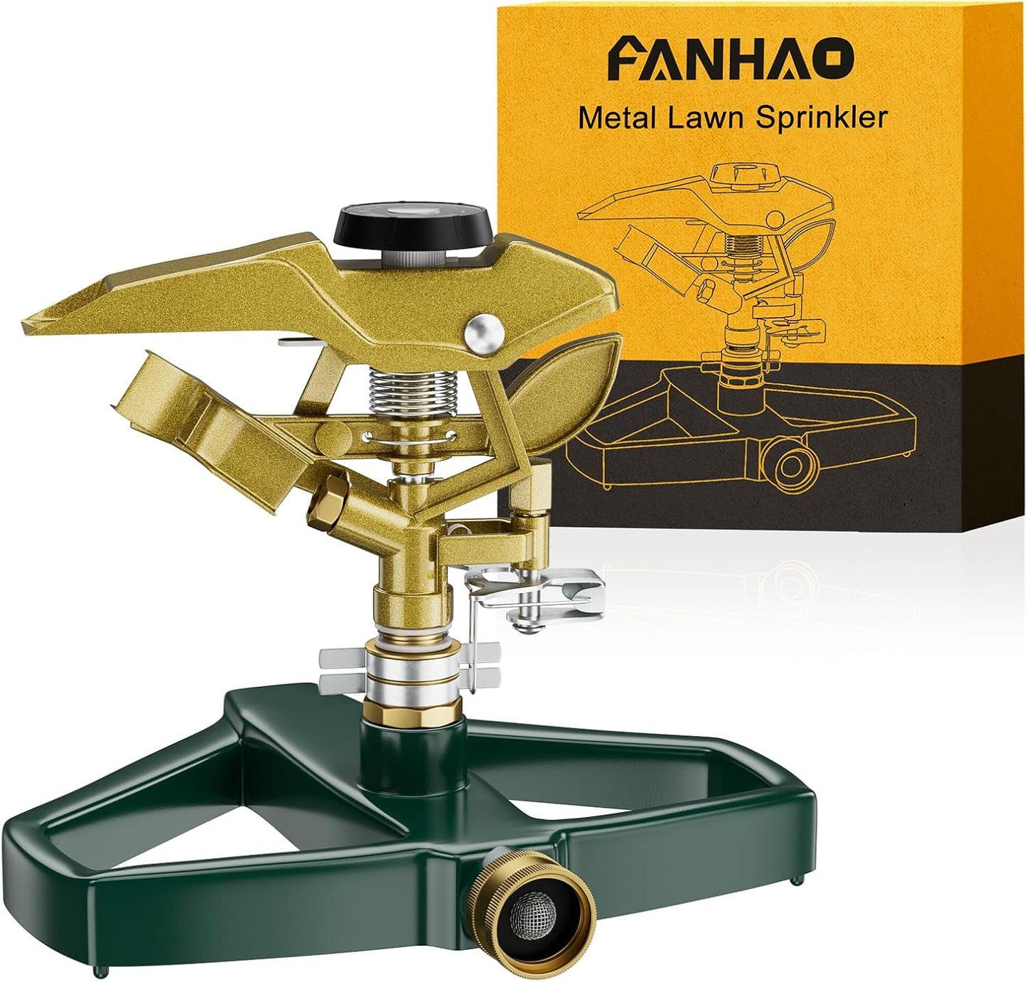 FANHAO Heavy Duty Pulsating Impact Lawn Sprinkler for Yard