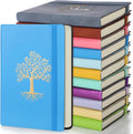 Lined Pocket Leather Journal Notebook 12-Pack - Portable A6 Notebooks