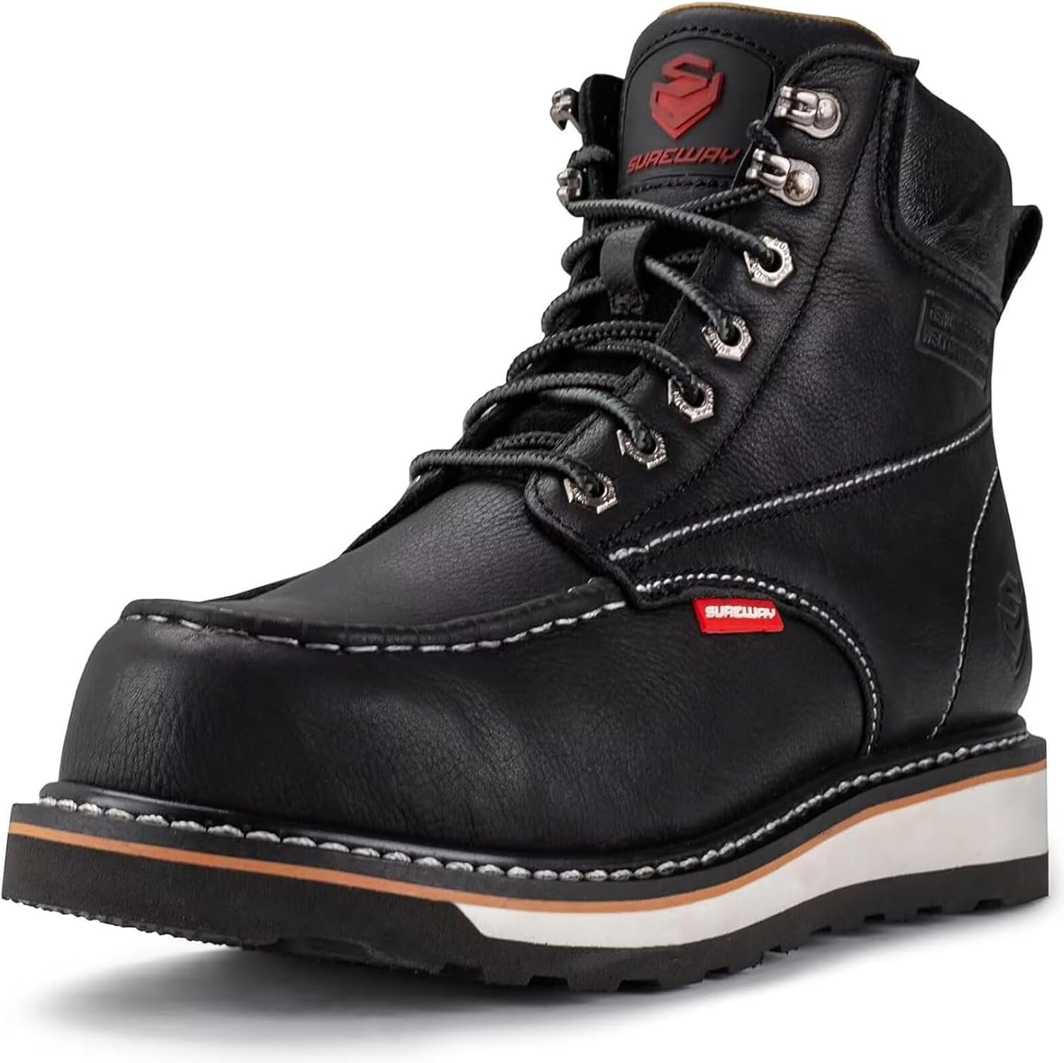 SUREWAY Mens Heavy Duty Soft Toe Work Boots for Comfort & Durability