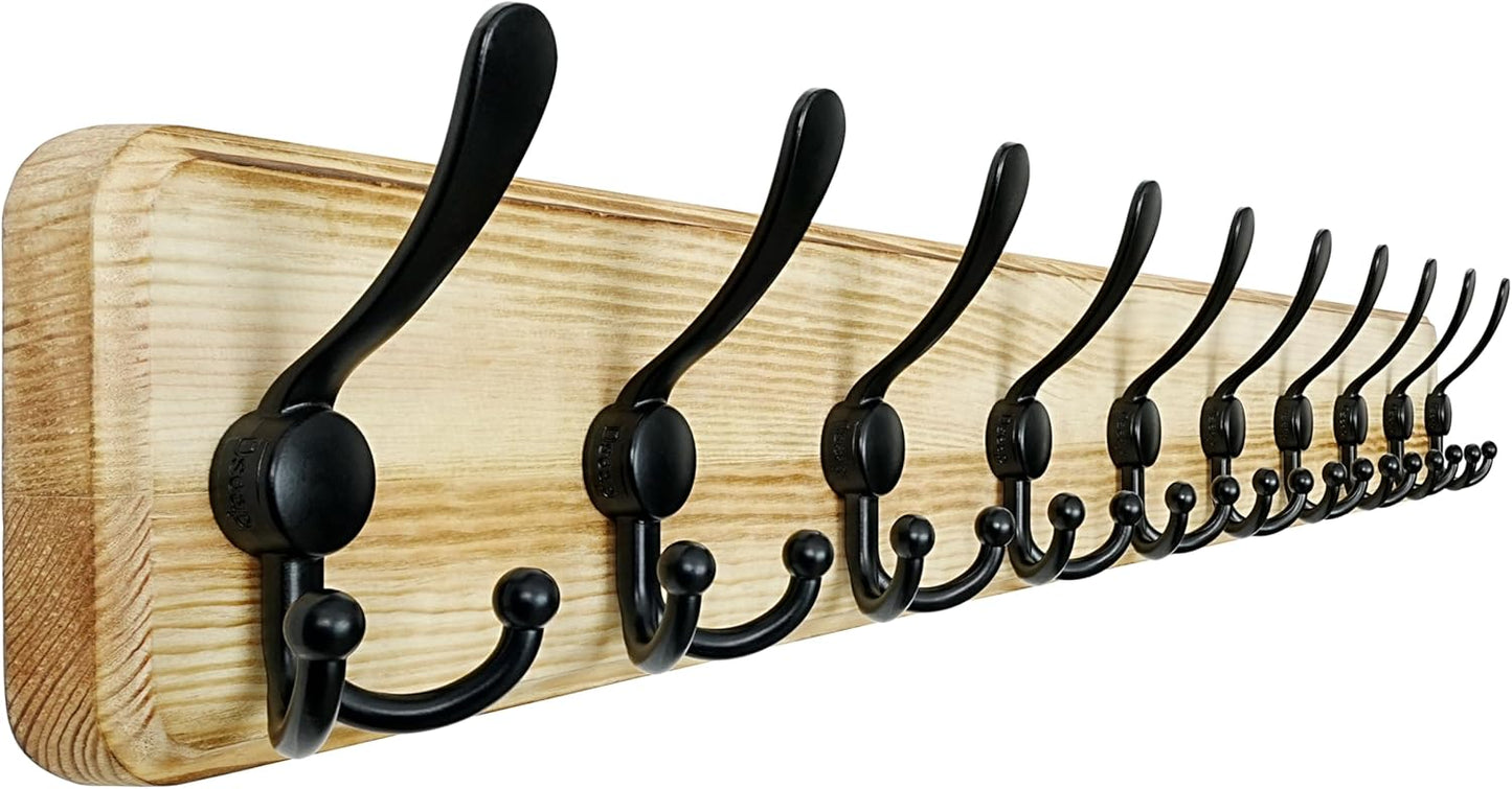 Dseap Coat Rack Wall - Heavy-Duty 38-1/4 in Long with Hooks