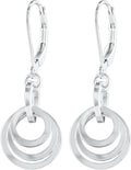 Dainty Round Minimalist 925 Sterling Silver Dangle Earrings - Everyday