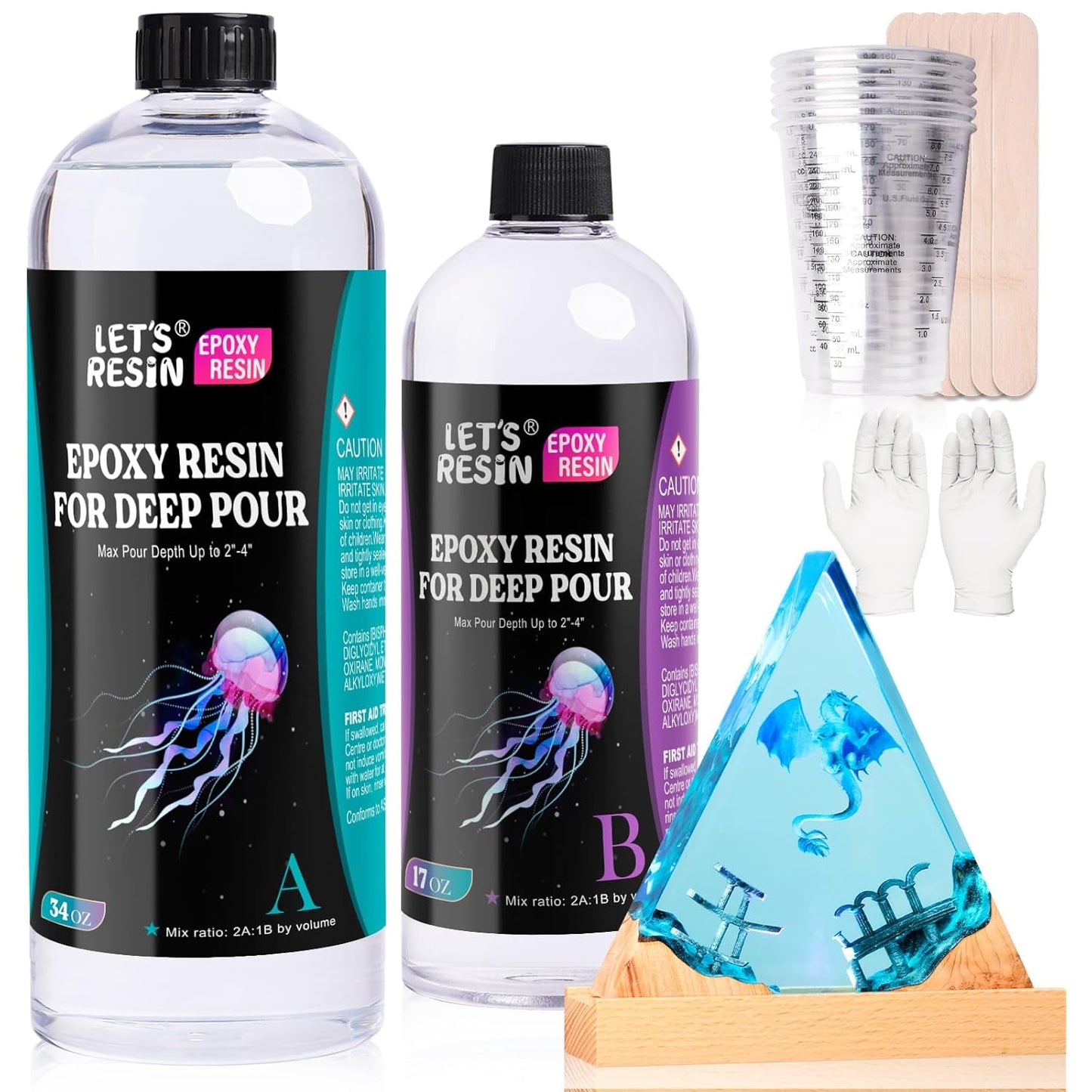 Deep Pour Epoxy Resin Kit for River Table and Art Crafts