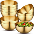 Gold Stainless Steel Mixing Bowls 10 Pack - Durable 30oz Prep Bowls