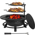 35 in Fire Pit with Cooking Grates and Charcoal Pan - 3-in-1 Outdoor