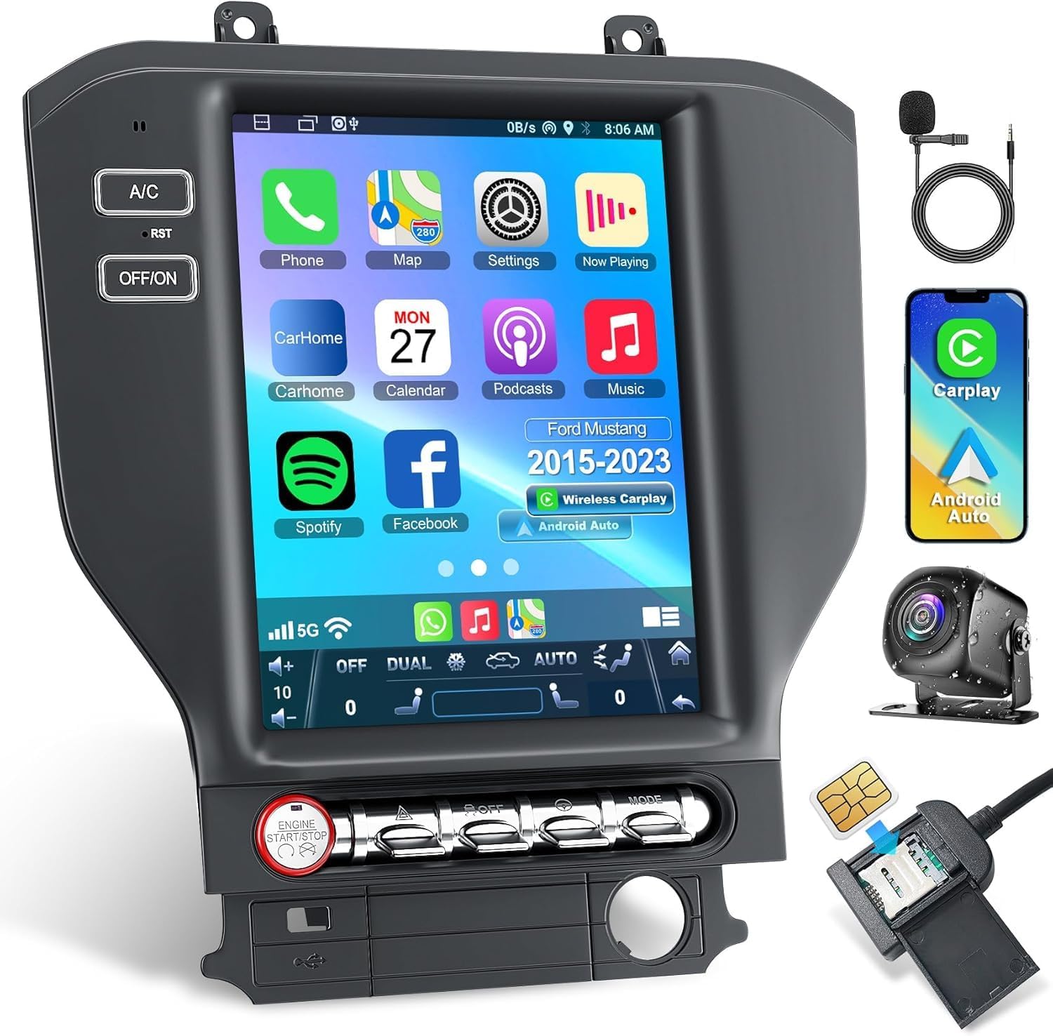 8-core Android 13 Car Radio for Ford Mustang 2015-2023 Review