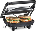 Panini Press Sandwich Maker & Indoor Grill - Compact Chrome ()