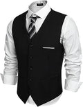 COOFANDY Men's V-Neck Suit Vests for Formal Slim Fit Style