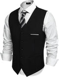 COOFANDY Men's V-Neck Suit Vests for Stylish Business Wear