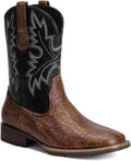 Lumeheel Cowboy Boots for Men - Western Square Toe Short Boots