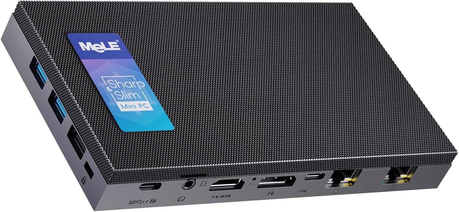 MeLE QuieterDL Fanless Mini PC with Dual LAN and 4K Support