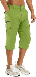 Men's Capri Hiking Pants Quick Dry Cargo Below Knee - TACVASEN